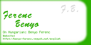 ferenc benyo business card